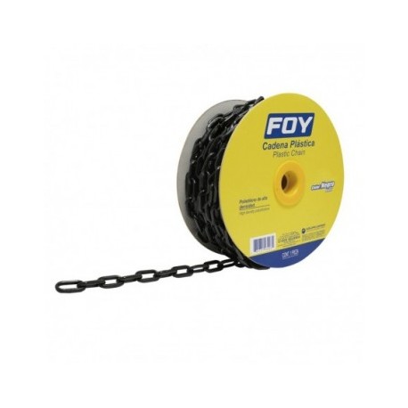 143437 Cadena plast 3mm 1/8 pulgadas 50m ngro Foy