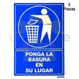 SES15 Señal  pulgadas Basura en su lugar...