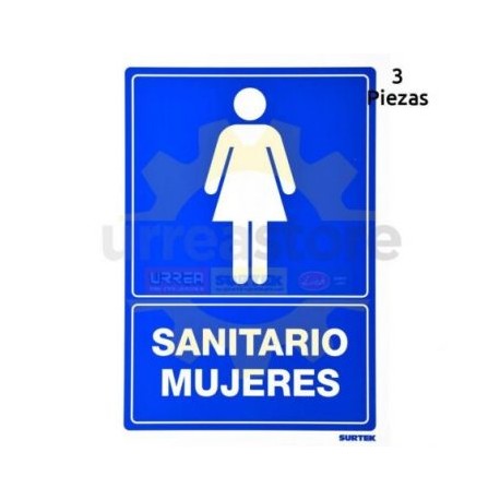 SES16 Señal  pulgadas Sanitario mujeres...