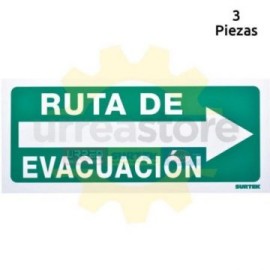 SES4 Señal  pulgadas Ruta de evacuación...