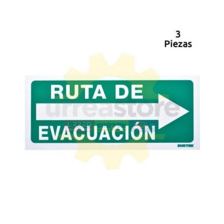 SES4 Señal  pulgadas Ruta de evacuación...