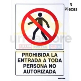 SES40 Señal  pulgadas Prohibida la entrada...