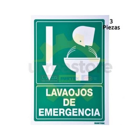 SES7 Señal  pulgadas Lava ojos emergencia...