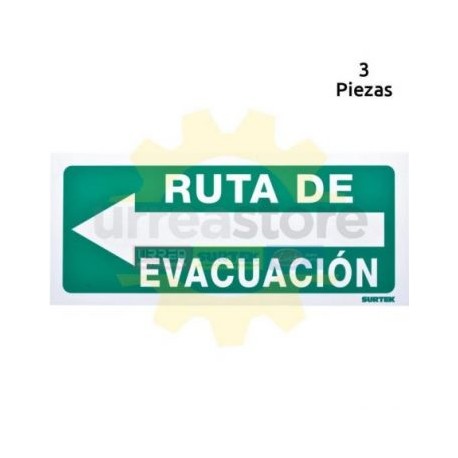 SES5 Señal  pulgadas Ruta de evacuación...