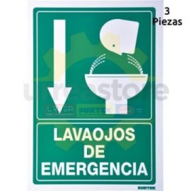 SES7 Señal  pulgadas Lava ojos emergencia...