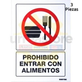 SES38 Señal  pulgadas Prohibido alimentos...