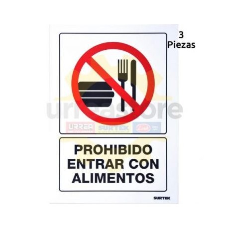 SES38 Señal  pulgadas Prohibido alimentos...