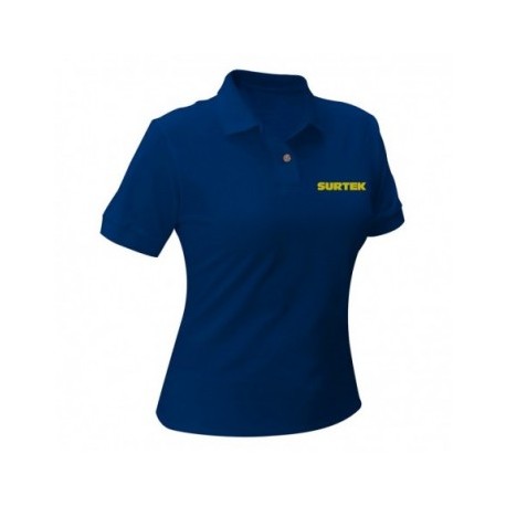 SPODZM Playera tipo polo para dama Surtek azul...