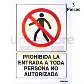 SES40 Señal pulgadas Prohibida la entrada...